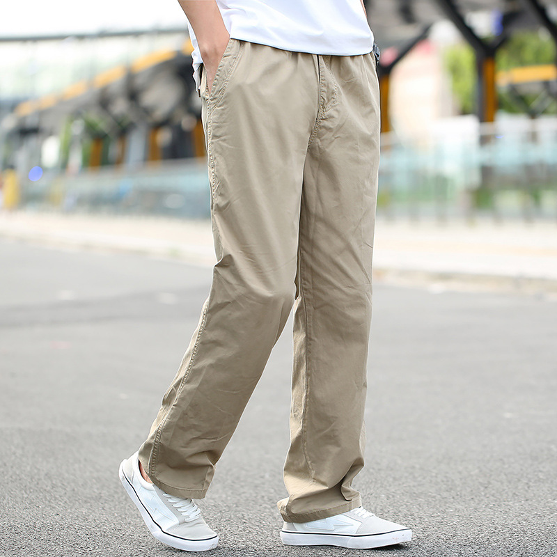 Summer Thin Pure Cotton Casual Pants for Men, Loose Outdoor Multi-Pocket Cargo Pants, Plus Size, Straight-Leg, Breathable