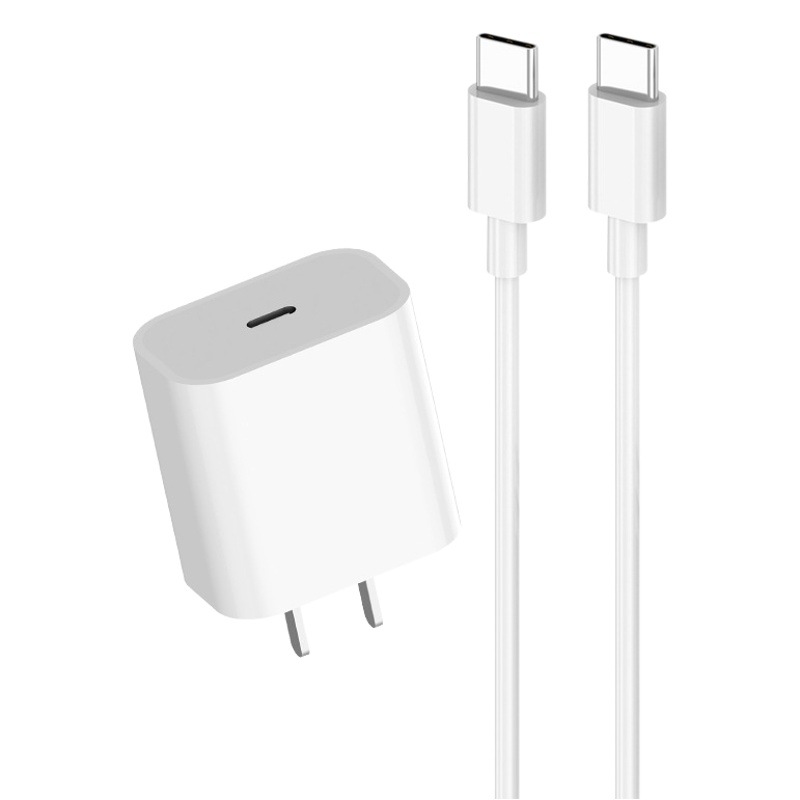 Cargador Rápido con Certificación 3C, Protocolo PD de 20W, Compatible con iPhone 15, Cable de Datos Tipo-C, Cabezal de Carga