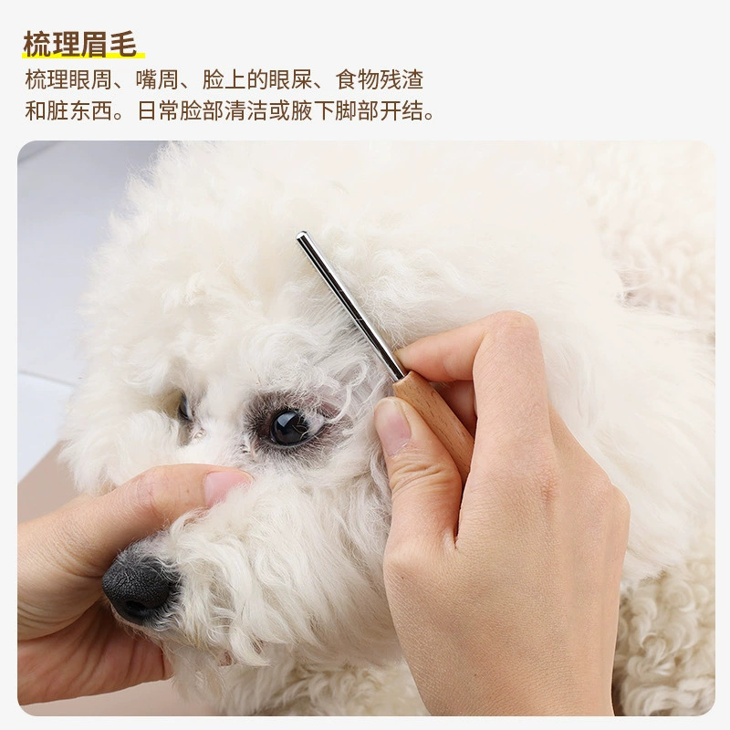 Fábrica de origen en stock para mascotas perros y gatos peines de cabello boca peines de cabello cara peines de cabello dientes estrechos mini peine image 5