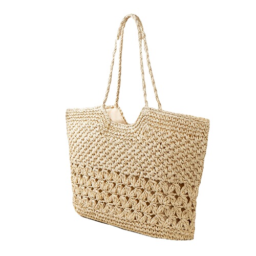  new hollow woven straw bag shopping bag ins holiday beach Japanese and Korean net bag bag fashion simple trend