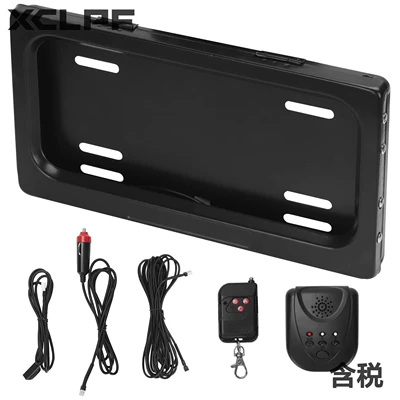 Us Standard Car Curtain License Plate Frame Cross-Border Hot Selling Us Standard Double License Plate Frame Car License Plate Frame with Remote Control License Plate Holder