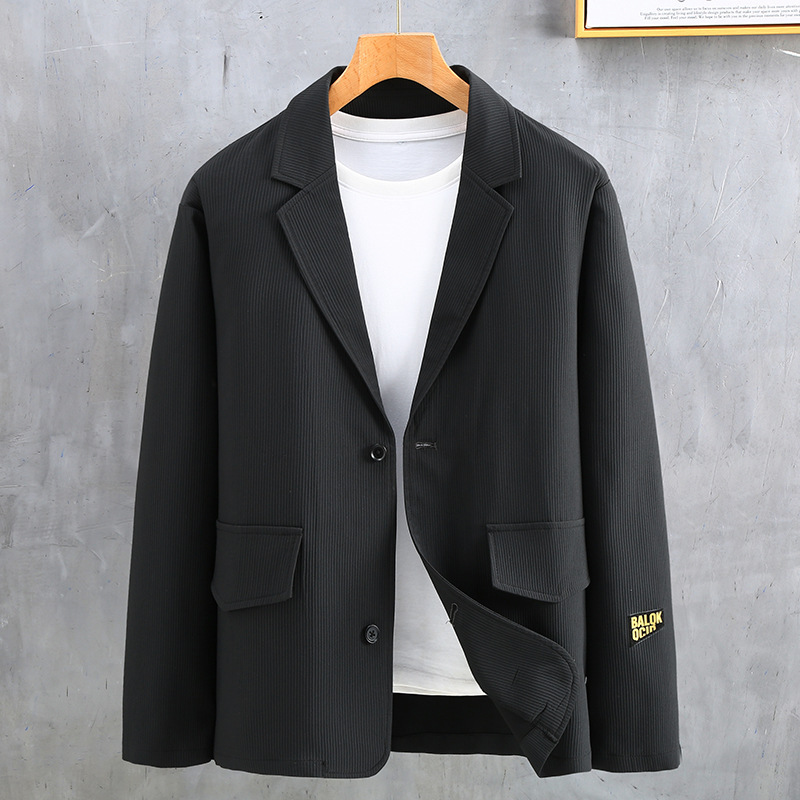 Plus-Size Men's Trendy Business Formal Suit Jacket, New Spring/Autumn Style for Big and Tall Men, Casual Blazer