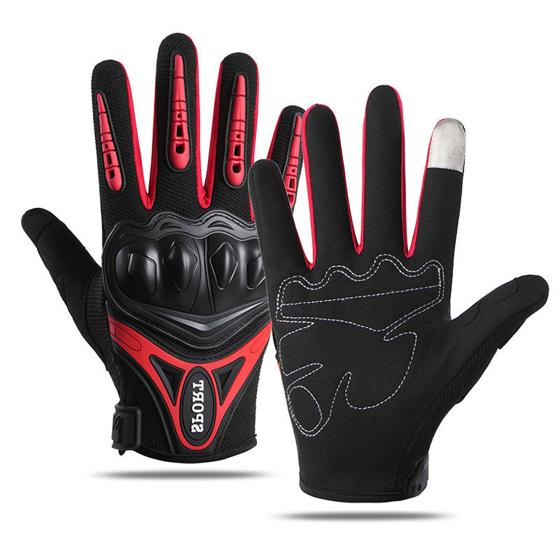 Guantes de ciclismo, deportes de motocicleta al aire libre para hombres, protección de pantalla táctil transpirable y antideslizante, guantes completos de fitness con absorción de impactos resistentes al desgaste