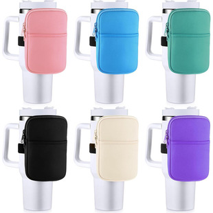 Factory Ice Ba 40oz Diving Material Coin Purse Double Zipper Ice Ba Cup Water Cup Bag Non-Slip Outing Card Id Bag