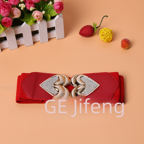 Wholesale Ladies Elastic Wide Waist Belted Casual Elastic Fashion Decorative Button Belt for Down Jackets and Dresses