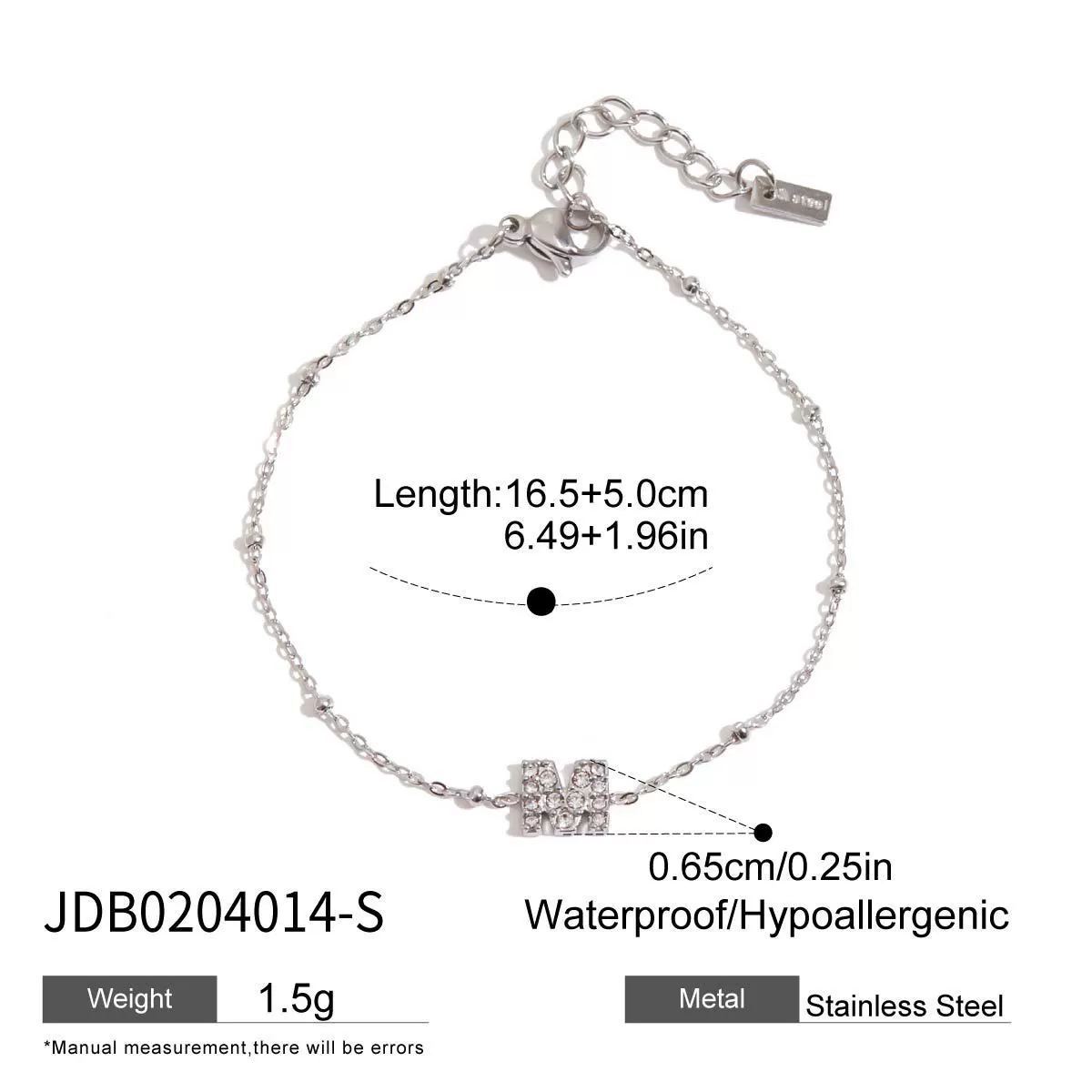 杰鼎 (Cross-border trading), bracelet stainless steel with zircon, accessory, European style, light luxury style, high-quality style, does not fade