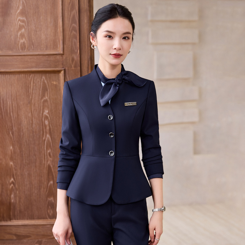 灰色西装套装女2025新款春秋高级感职业装正装酒店前台经理工作服|undefined