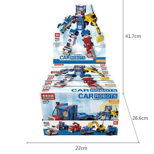 Car Compatible LEGO Engineering Assembling Building Blocks Children and Boys Educational Toys 6-in-1 Transformable Fusion Robot