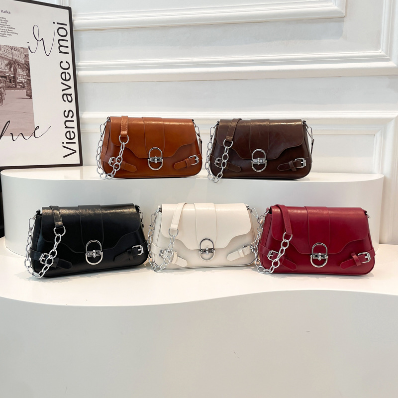 Bolso femenino transfronterizo 2025 nuevo bolso de axila Maillard bolso retro con cerradura de hardware bolso con solapa bolso de mensajero de cercanías