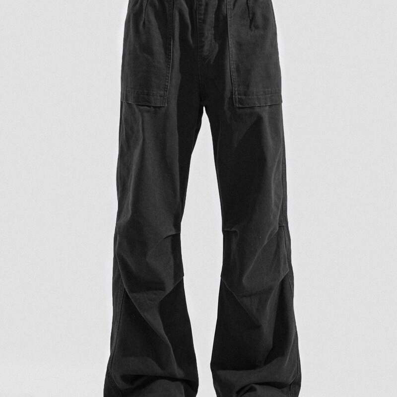Cross-border wholesale of new spring American retro black work pants for men, loose fit Cross-border wholesale of new spring American retro black work pants for men, loose fit