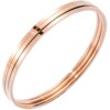 Golden set stainless steel, glossy women's bracelet, pink gold