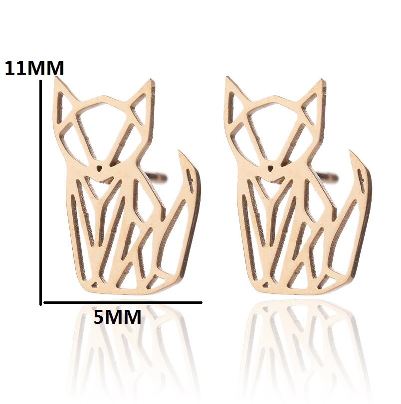 1 Pair Fashion Fox Titanium Steel Ear Studs display picture 1