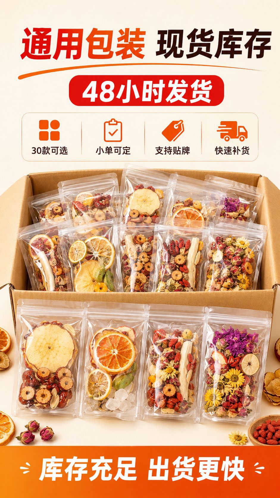 Handmade Fruit and Flower Tea Bags 30 Blends Pineapple Strawberry Coconut Tea 20g Brew in Teapot or Kettle overview