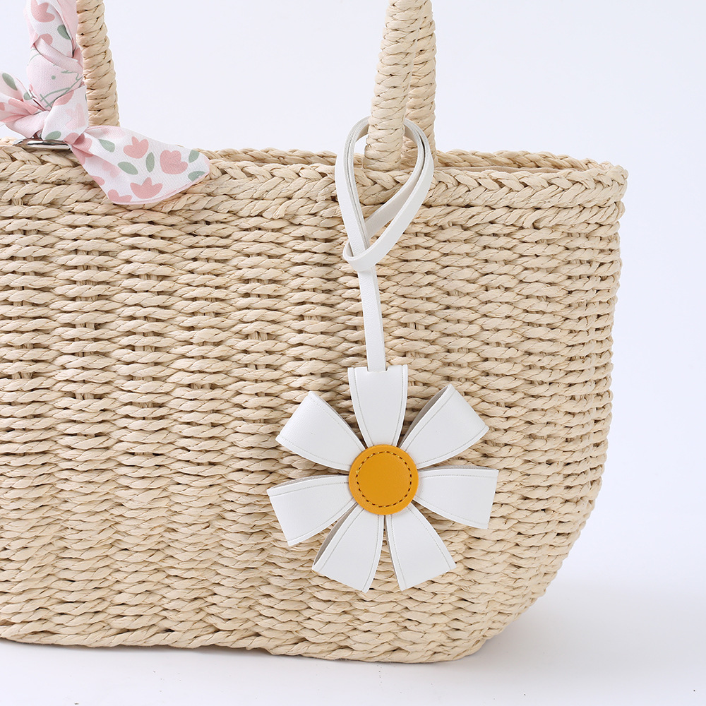 Colgante Llavero de Girasol de PU Decorativo para Mochilas y Bolsos