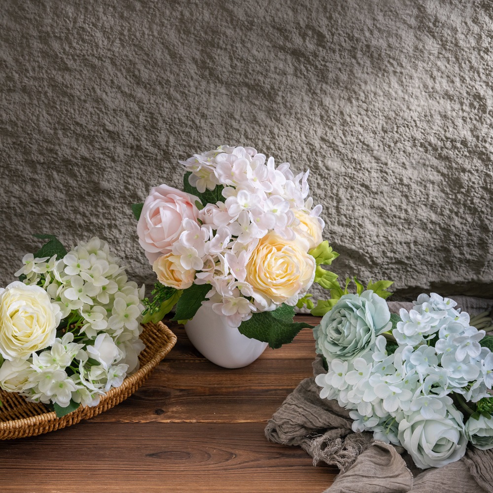 手捧花玫瑰束廠家仿真花家庭裝飾婚慶路引花牆植物牆假花DY1-1864