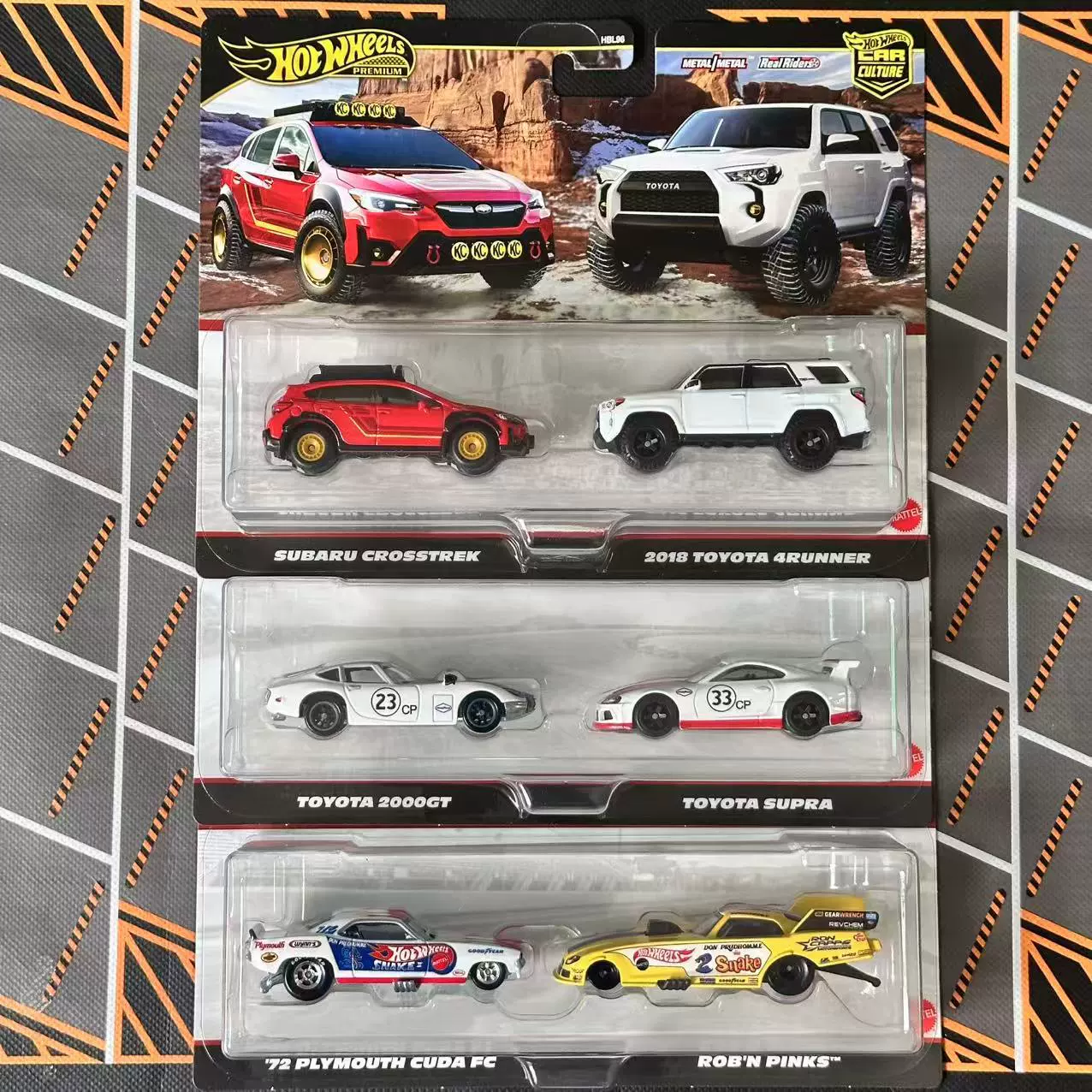 Hot Wheels Двойная крышка автомобиля 2025 Love Collection Mitsubishi Bay Oil GULF Nissan R34 Bugatti HBL96