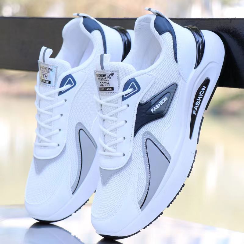 Otoño e invierno para hombres nuevos zapatos de papá de suela gruesa zapatos deportivos de malla modelos de pareja zapatillas de deporte de moda cabello de una pieza