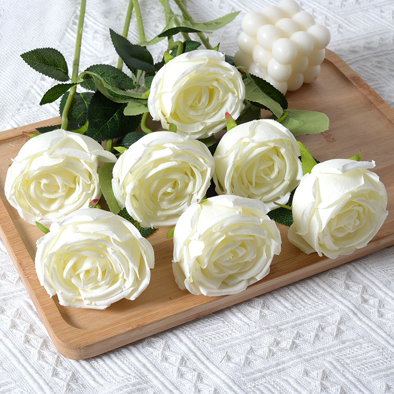 Simulación solo Royal Rose Wedding Home living room Decoración Retro Francés regalo del Día de San Valentín flores falsas