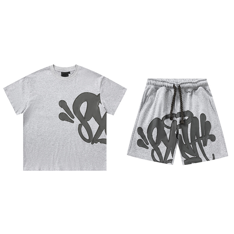 Alta calidad SynaWord americano suelto sudadera con sombrero pantalones Y2K moda pareja casual conjunto Syna