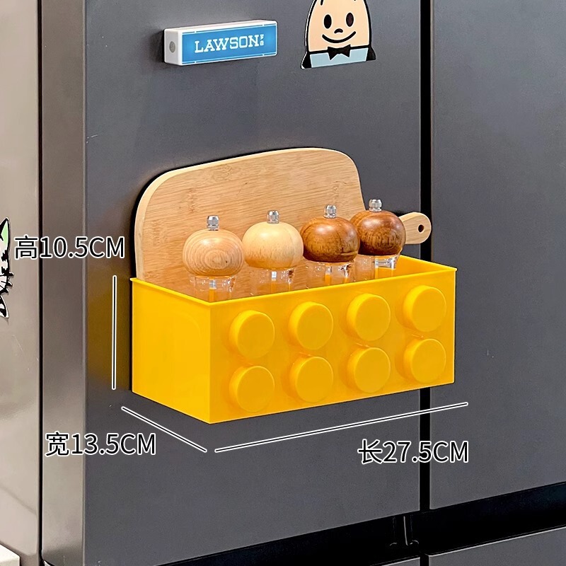 冷蔵庫磁気吸収ボックスキッチン収納プラスチックラップドア壁掛け装飾冷蔵庫外側収納ラックアーティファクト|undefined