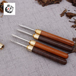 品质不锈钢黑檀木茶刀茶针普洱茶刀茶锥茶具配件厂家刻字定制logo