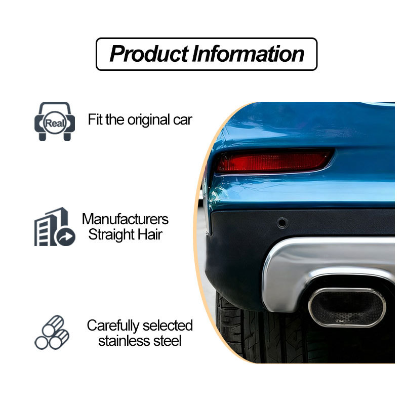 Cross-Border Best-Selling Tail Throat Square Flat Mouth Square Tail Throat Stainless Steel Universal Muffler Modified Welded Exhaust Pipe