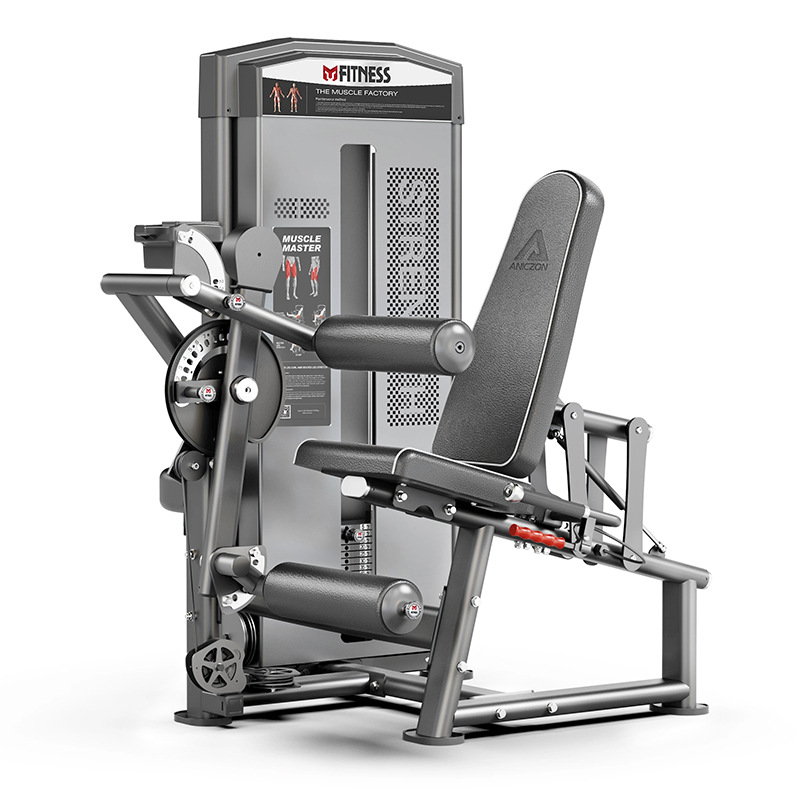 gimnasio comercial sentado pierna flexión y extensión entrenador músculo de pierna flexión