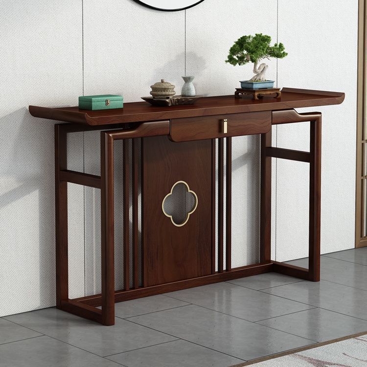 New Chinese-Style Foyer Table, Chinese-Style Solid Wood Offering Table, Entryway Old Elm Wood Foyer Table, Walnut Foyer Cabinet