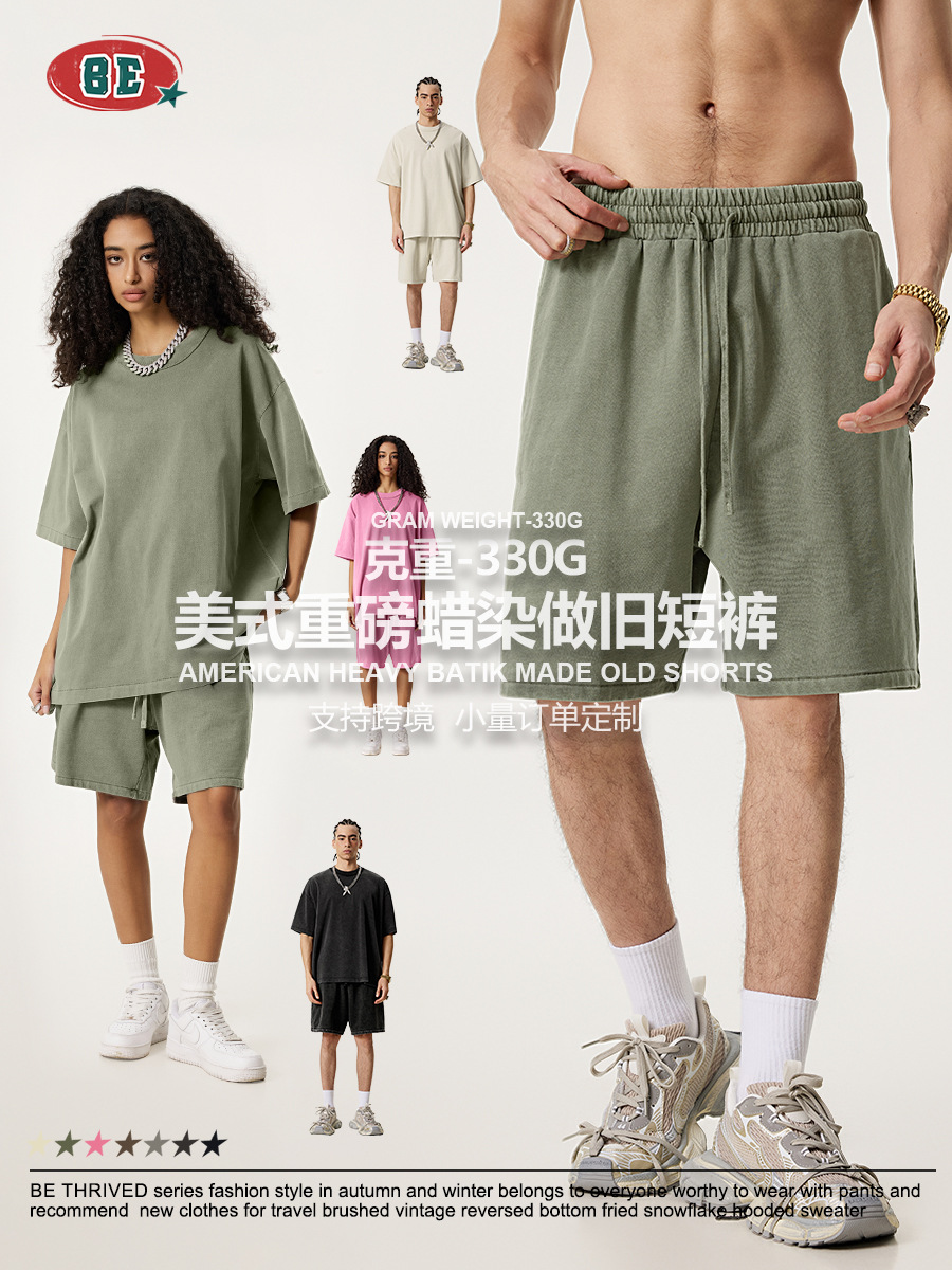 Pantalones cortos casuales de estilo americano lavados de algodón de cinco puntos, transpirables para uso diario image 3
