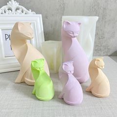 3D 魅惑的な彫刻猫シリコーン型 DIY 子猫香りキャンドル石膏手作りケーキシリコーン型