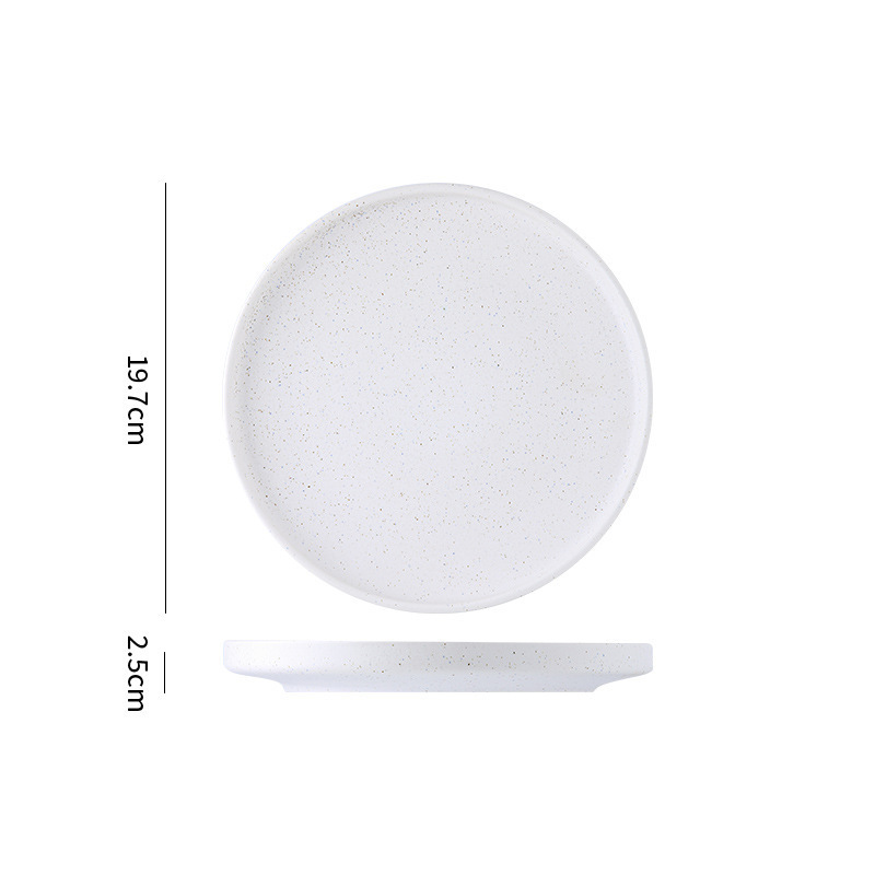 Plato de cerámica simple punto azul punto blanco conjunto de platos de platos de comedor occidental platos de cerámica de hotel con puntos