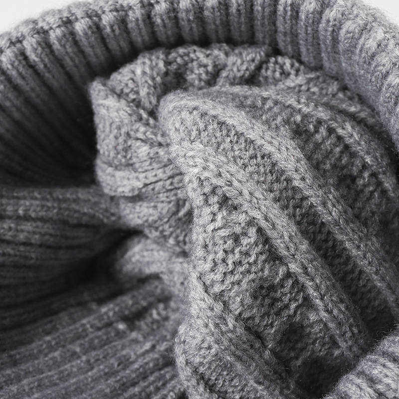 Venta al por mayor de fábrica, cobertura de jacquard de exportación, sombrero de punto con reborde, cálido y grueso, sombrero frío de cachemira de imitación, otoño e invierno, nuevos hombres y mujeres