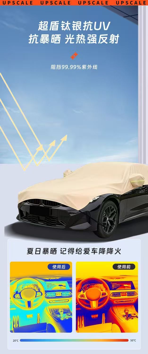 Half Car Cover, Car Half-Body Sun Protection, Rainproof, Heat-Insulating Sunshade Cover, Car Cover, Outer Cover, Small Car Cover, Oxford Cloth, Dustproof