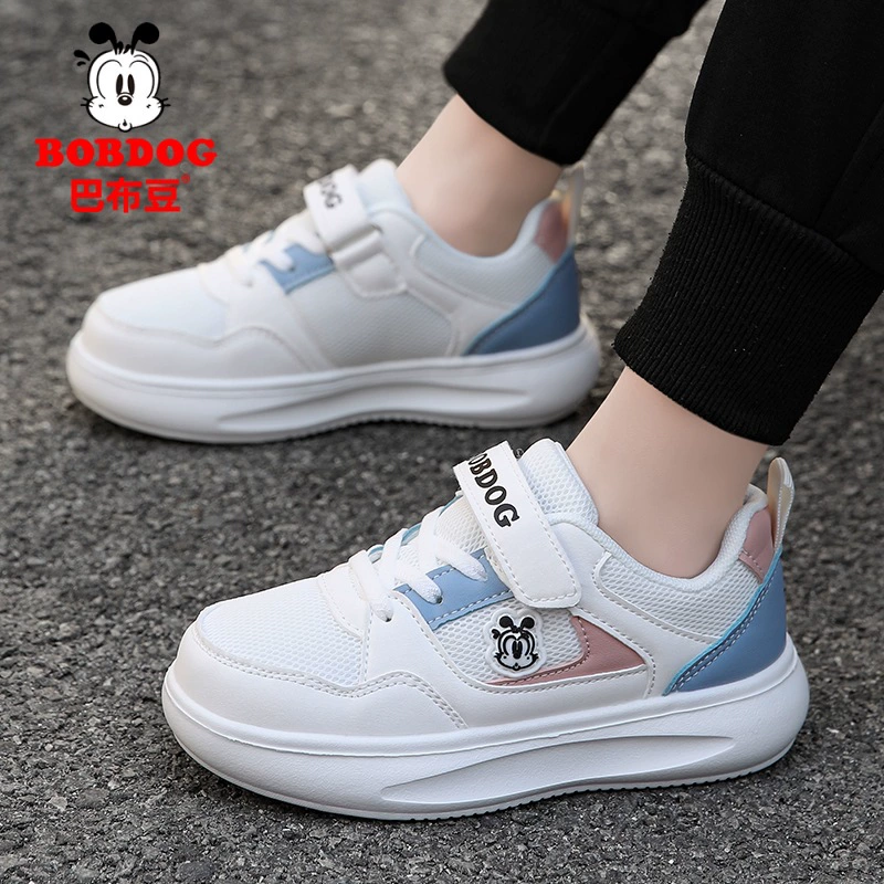 Babs Детская обувь Детская обувь для мальчиков Маленькая белая обувь весна-осень 2025 новая сетка дышащая спортивная обувь для девочек