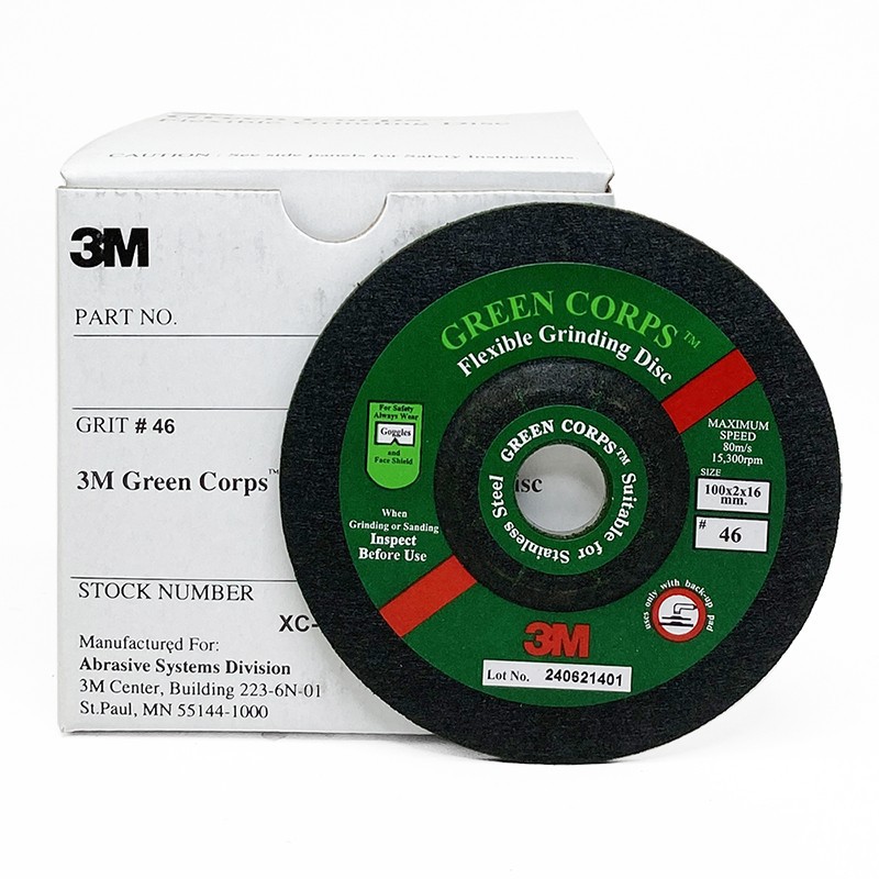 3M绿巨人磨片弹性磨片100*2*16mm打磨片切割片36目角磨片60目80目