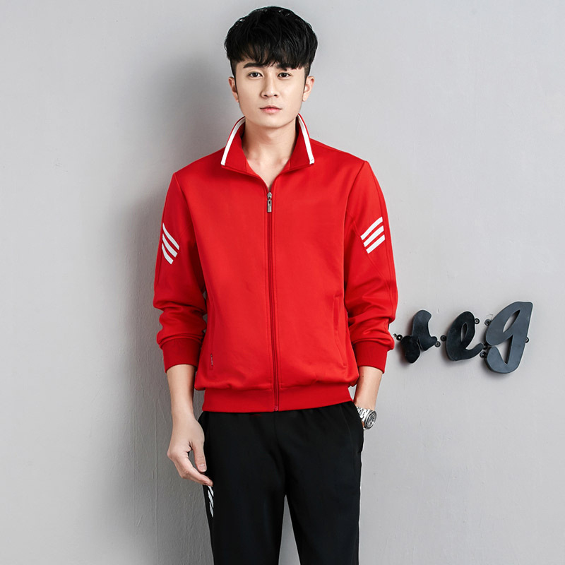 Trajes deportivos transfronterizos de tres barras para hombres primavera y otoño parejas corriendo ropa deportiva casual para mujeres grandes grupos de moda image 7