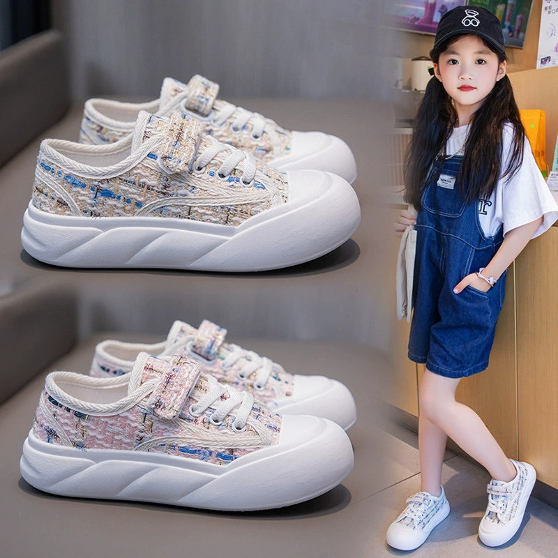 Детская обувь холст обувь 2024 новые весенние детские кроссовки на мягкой подошве для девочек модные кроссовки для мальчиков осенняя модель