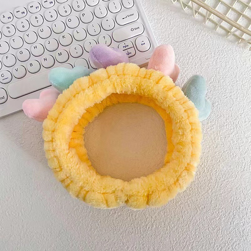 Cuidado estereoscópico adornos de pelo rojo net lavado facial especial banda de pelo máscara de maquillaje banda de pelo lavado toalla de peluche