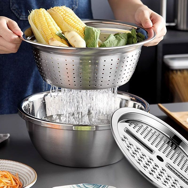 野菜洗いボウル多機能食品グレードのステンレス鋼おろし金ボウル野菜大根おろし金中国|undefined