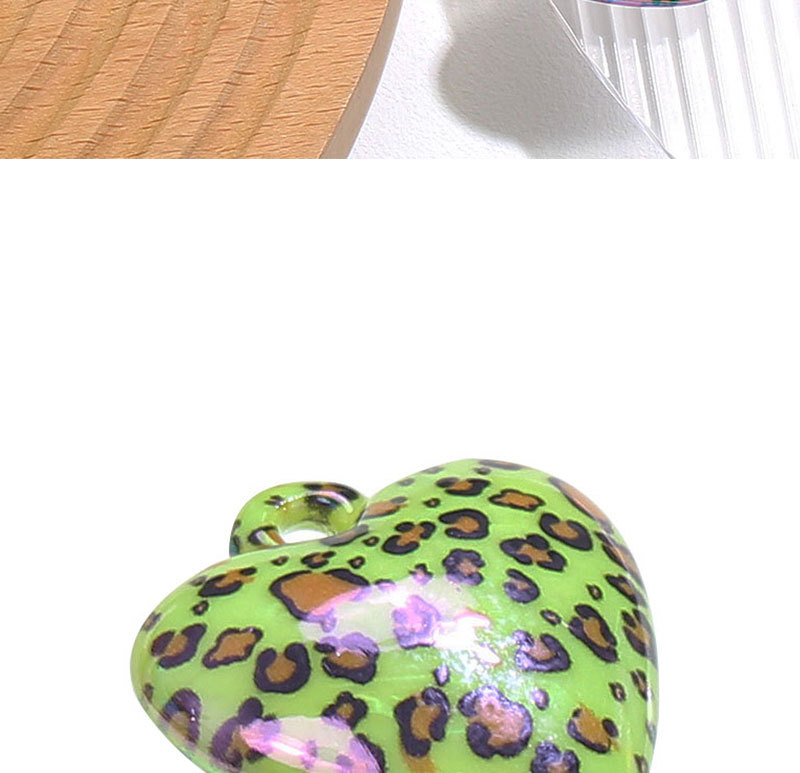 DIY Jewelry Accessories Classification 1 Piece Quantity Acrylic Material Heart Shape, Leopard Pattern 1 Piece 3*3.1cm Arylic Heart Shape Leopard Pendant