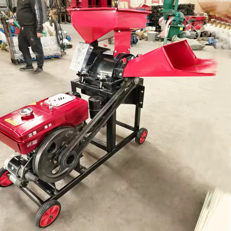 养殖用铡草粉碎机2026款牧草打浆机干湿两用干玉米秸秆粉末机