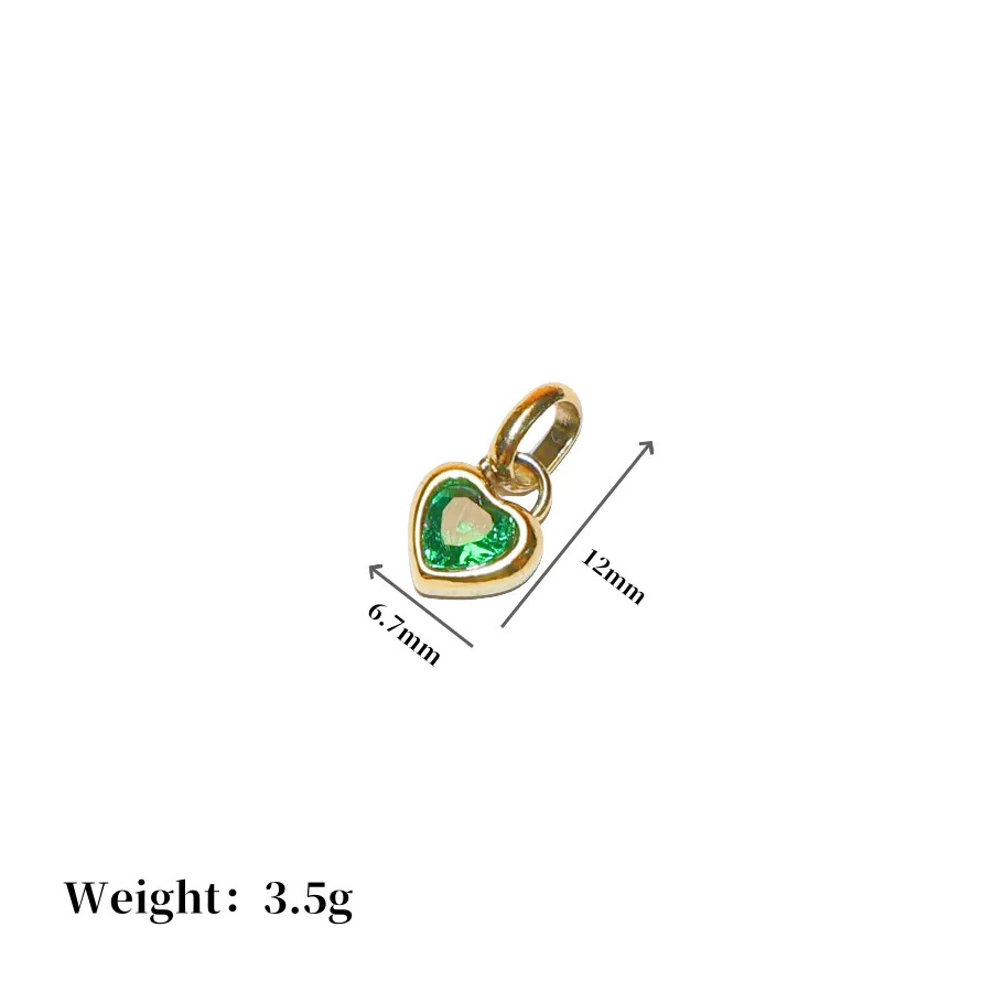 Paperclip Chain, cable chain Chain Type 1 Piece Quantity 1 Piece Titanium Steel Birthstone Heart Shape Pendant Chain