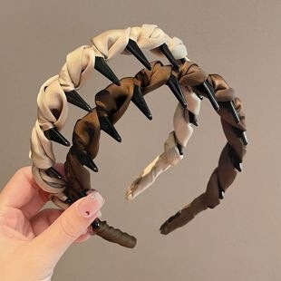 2025新款高颅顶带齿缠绕发箍女款外戴洗脸头箍专用发带压发卡头饰|undefined