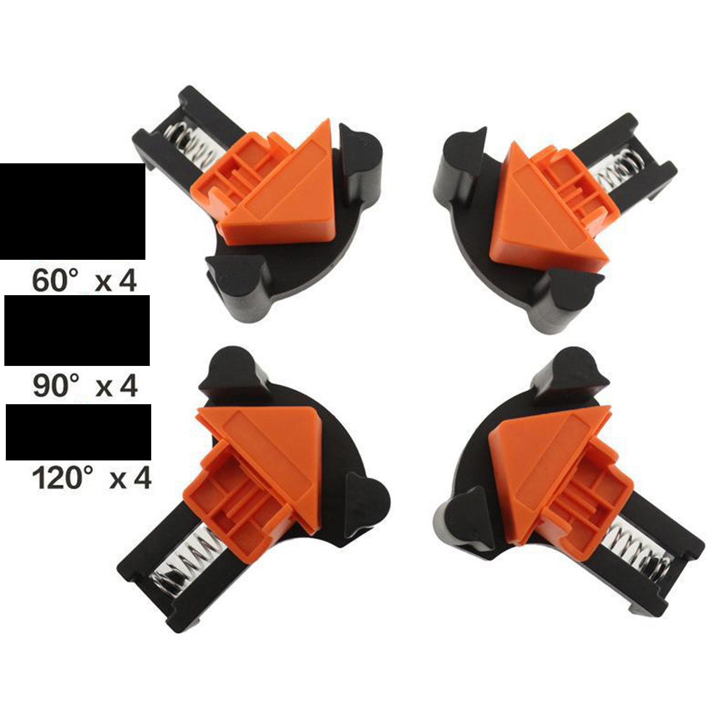 4个装90度木工直角夹60度 90度 120度直角夹相框夹木工弹簧夹