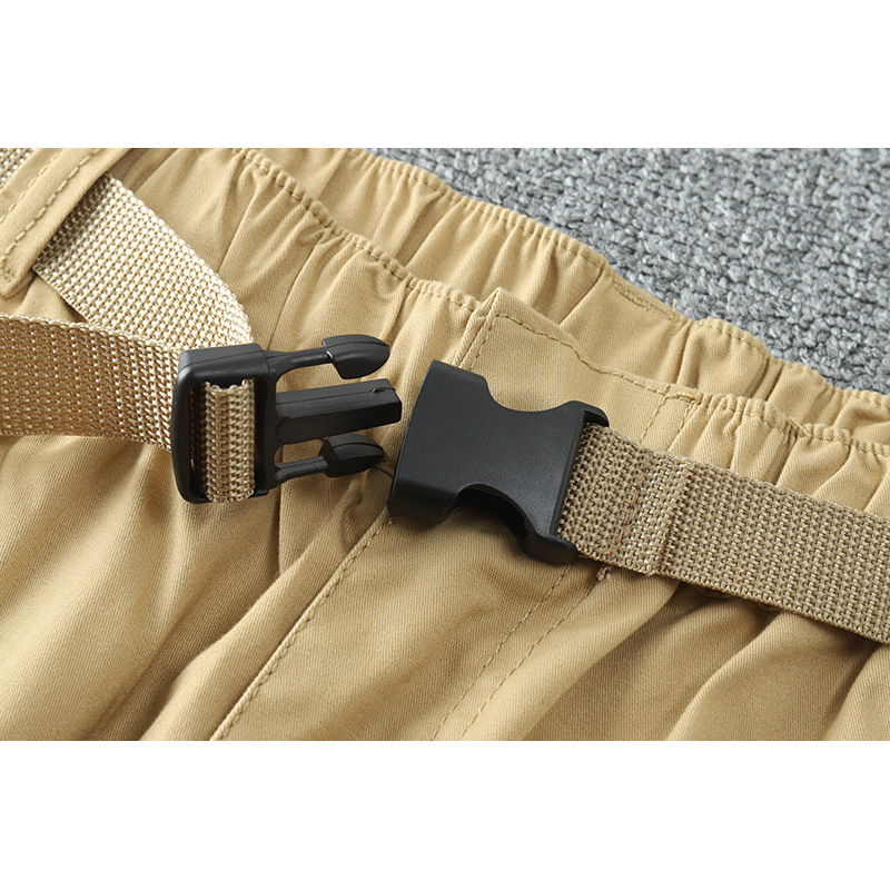 Exportación de comercio exterior pantalones recortados hombres sueltos más gordos de talla grande monos pantalones casuales americanos de algodón puro estilo fino de verano