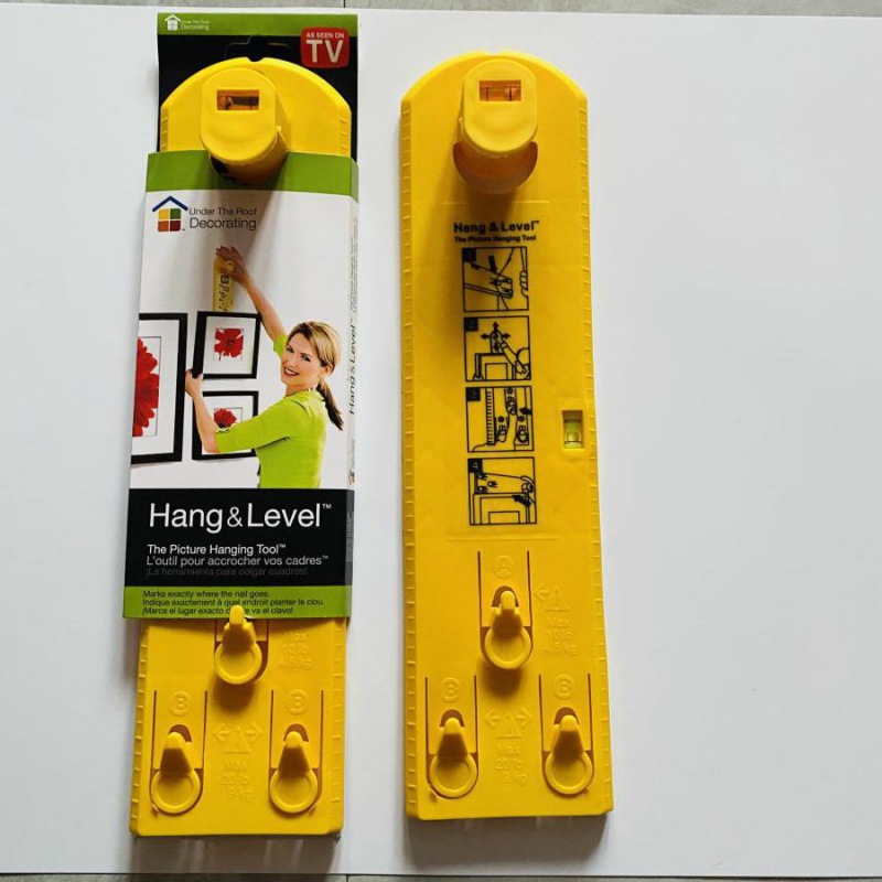 相册平衡尺  hang & level 新款安装相框水平尺带位置确定钉 工厂