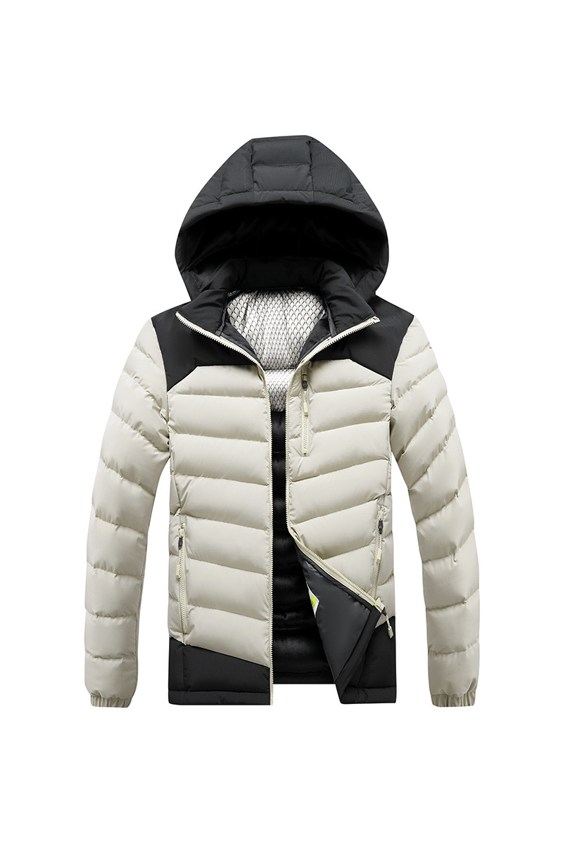Rib Suit, Cotton-padded Coat For Men, Graphene Removable Cap, Thickened Contrasting Coat For Men_voghion.com