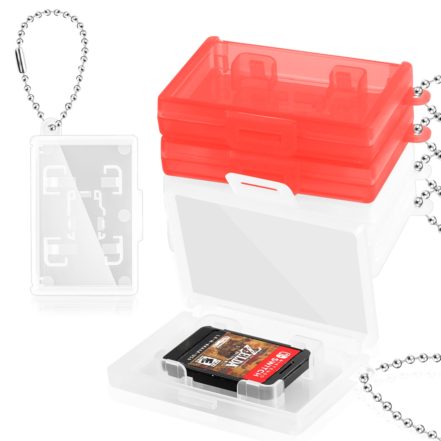 Switch2 Cartridge Storage Box Oled Game Card Protection Box Tf Memory Card Storage Mini Keychain Card Box
