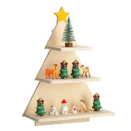 木质置物架创意圣诞树挂式置物架氛围感装饰品木制杂物收纳展示架