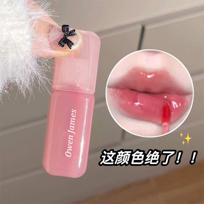 OWENJAMES大氷桶鏡面唇釉薬持続水潤ブツブツ唇蜜白湯が柔らかい唇釉薬学生党|undefined